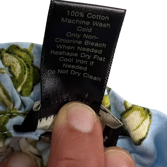 ANN TAYLOR FACTORY Blue Floral Ruffle Sleeveless Blouse - Picture 7 of 11